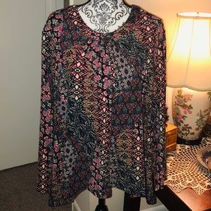 Long sleeves plus size blouse for women